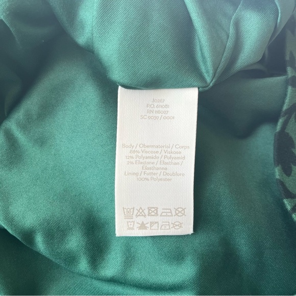 Boden Green Floral Alexis Midi Dress Button Sleeves Size 4R - Picture 11 of 14